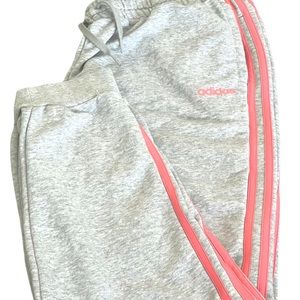 Grey and Coral Adidas Joggers